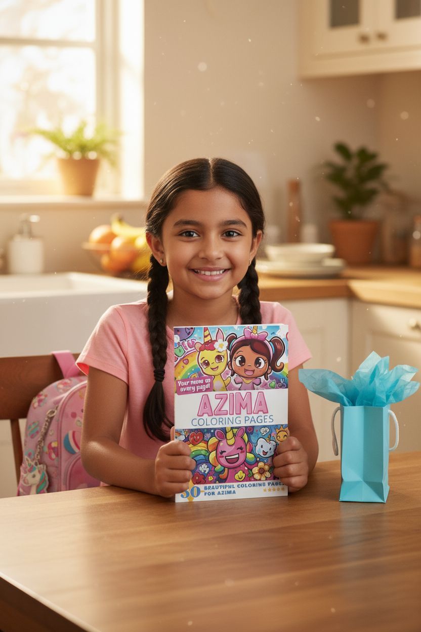 Azima coloring book in use