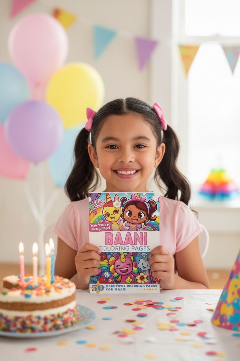 Baani coloring book in use