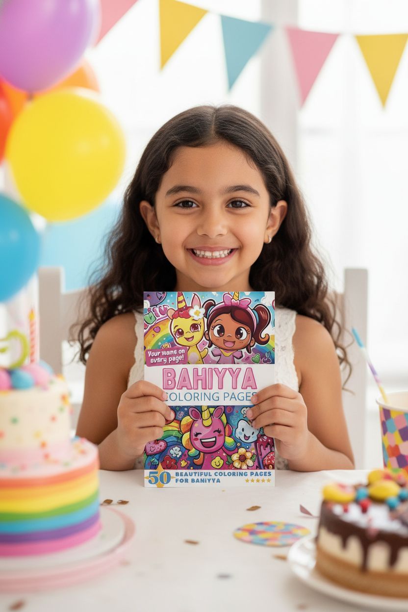 Bahiyya coloring book in use