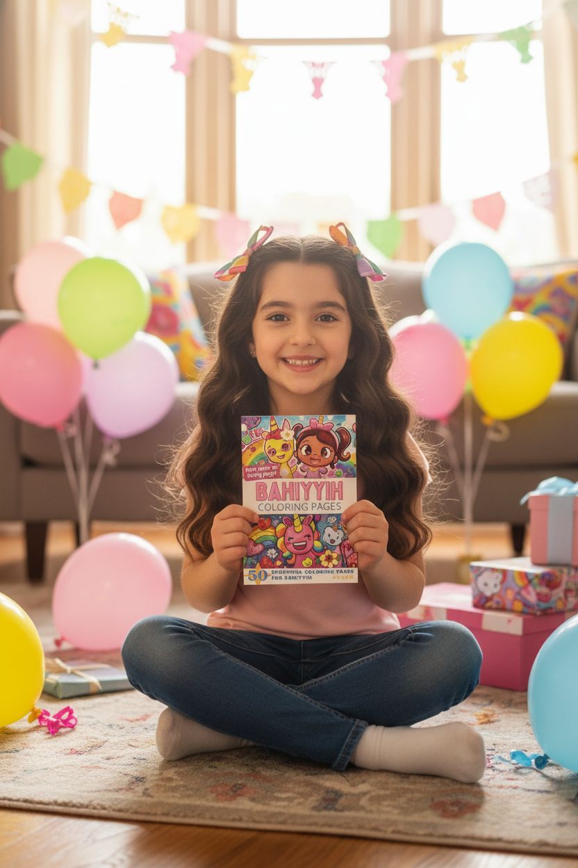 Bahiyyih coloring book in use