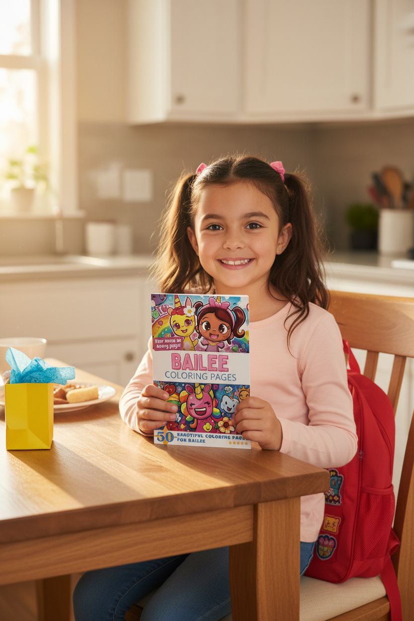 Bailee coloring book in use