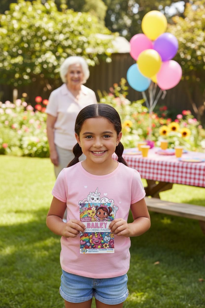Bailey coloring book in use