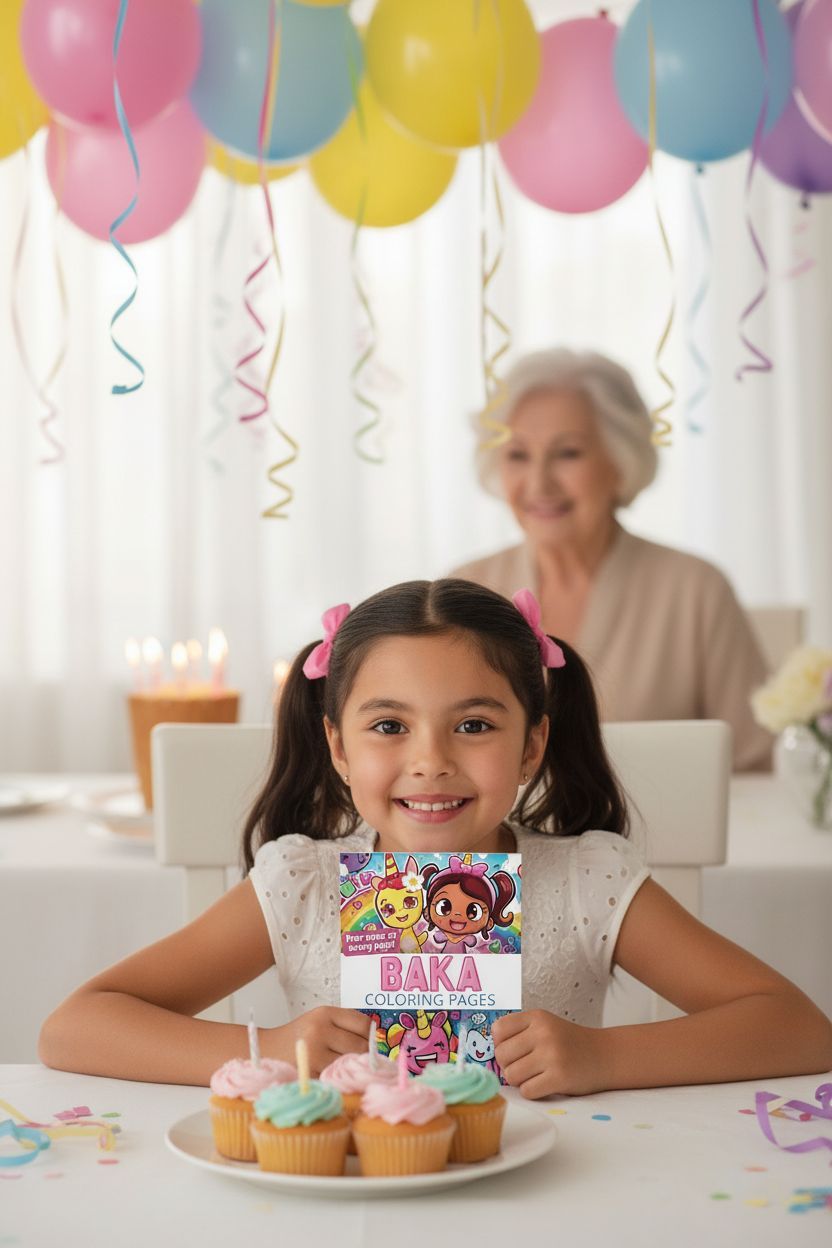 Baka coloring book in use