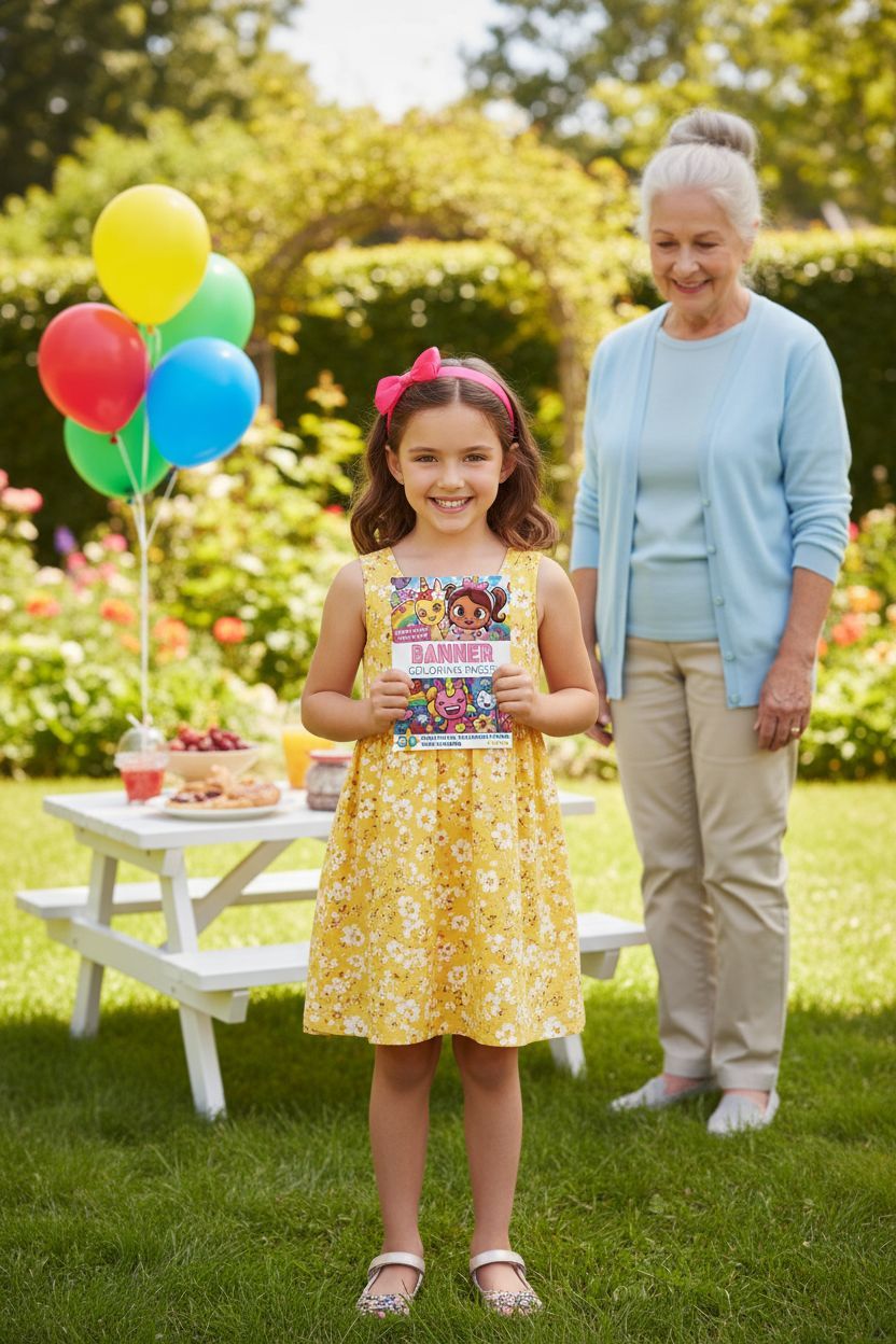 Banner coloring book in use