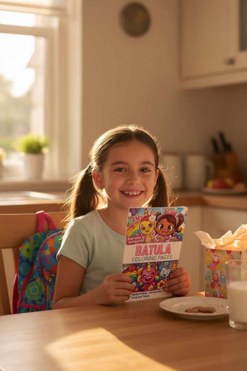 Batula coloring book in use