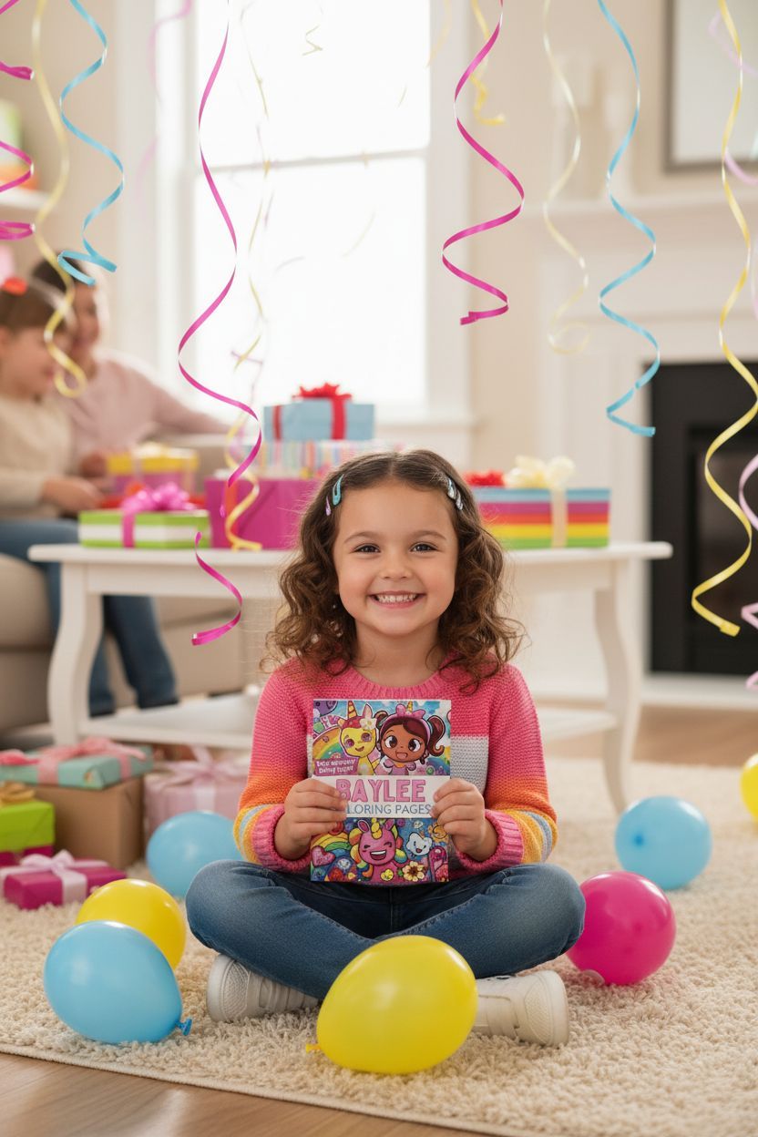 Baylee coloring book in use