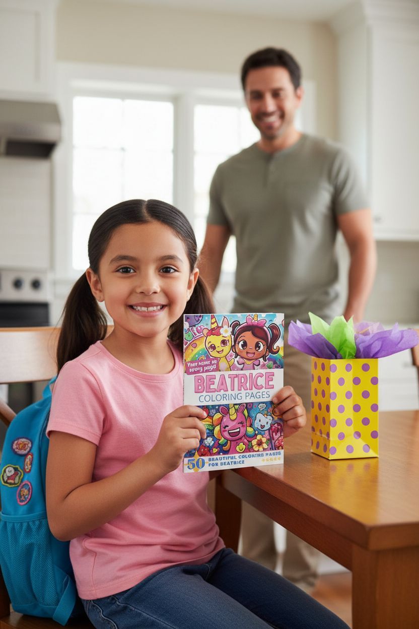 Beatrice coloring book in use
