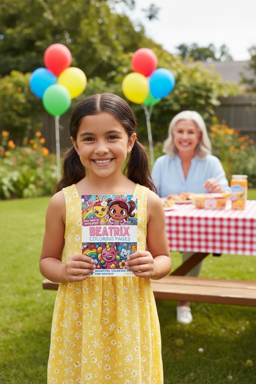 Beatrix coloring book in use