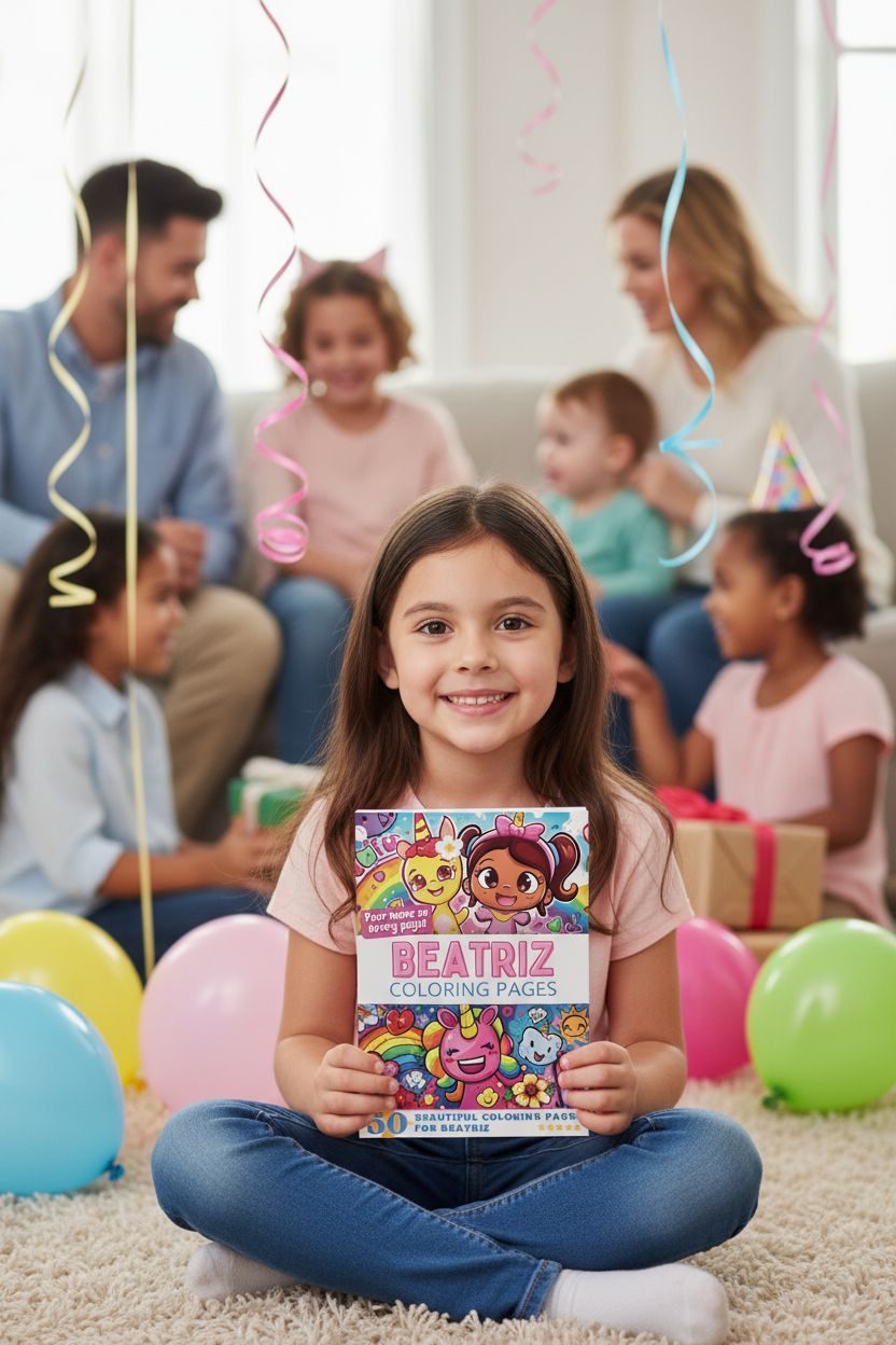 Beatriz coloring book in use