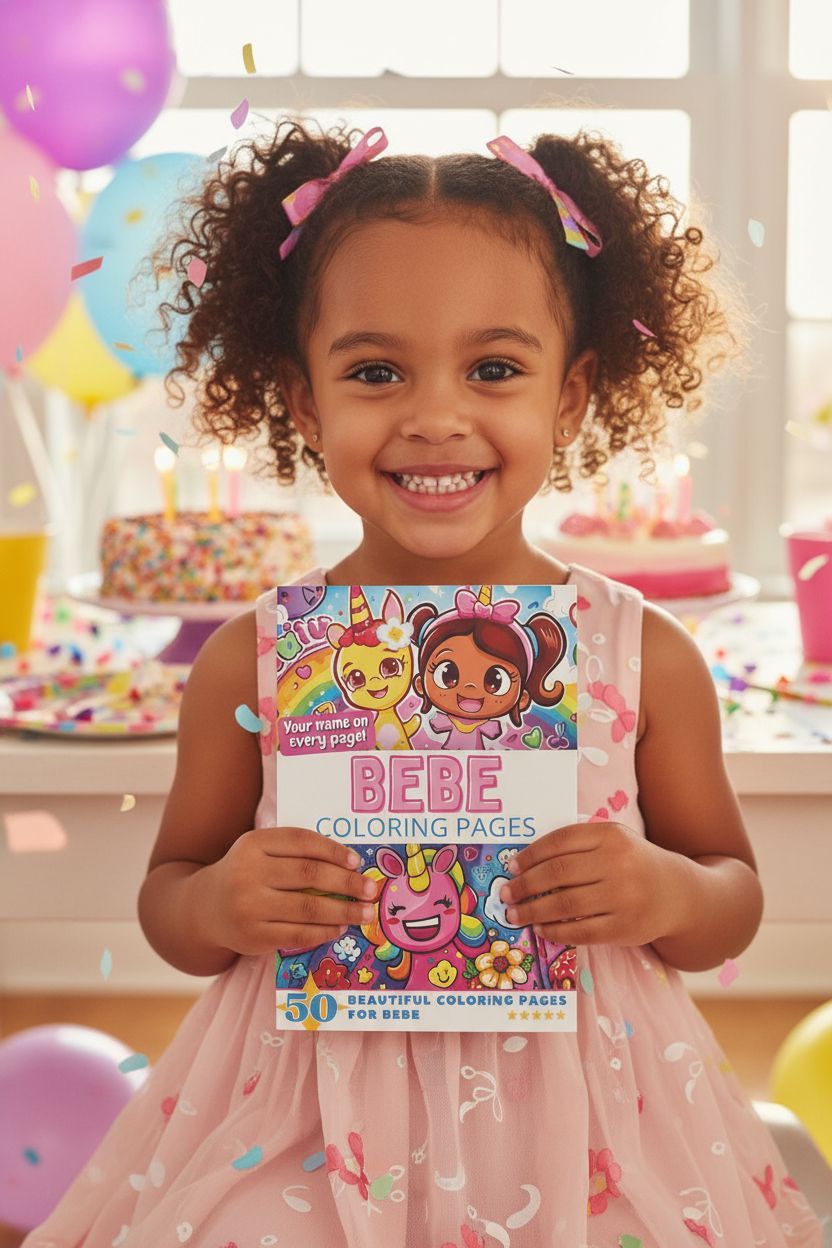 Bebe coloring book in use