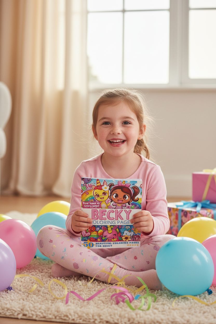 Becky coloring book in use