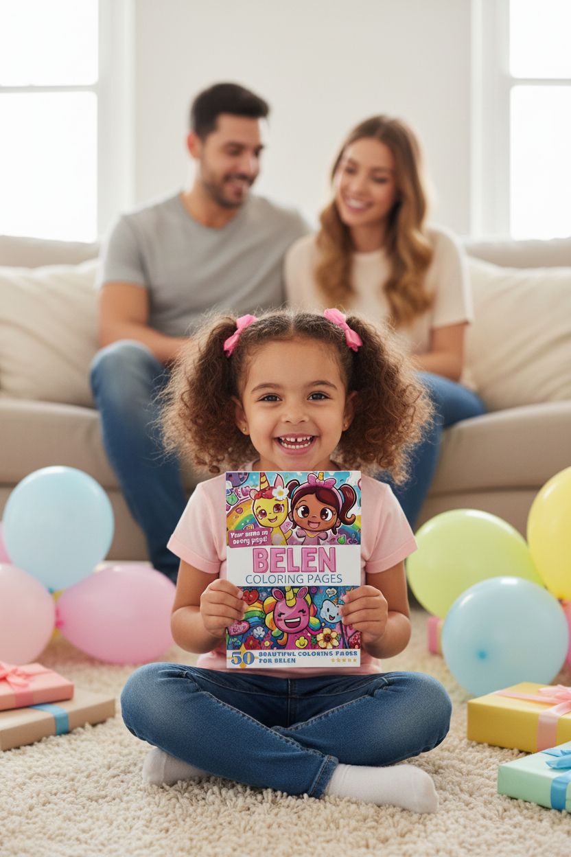 Belen coloring book in use