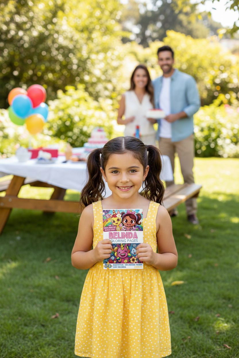 Belinda coloring book in use