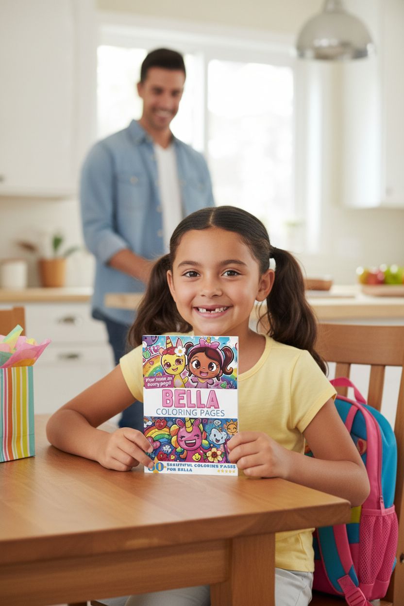 Bella coloring book in use