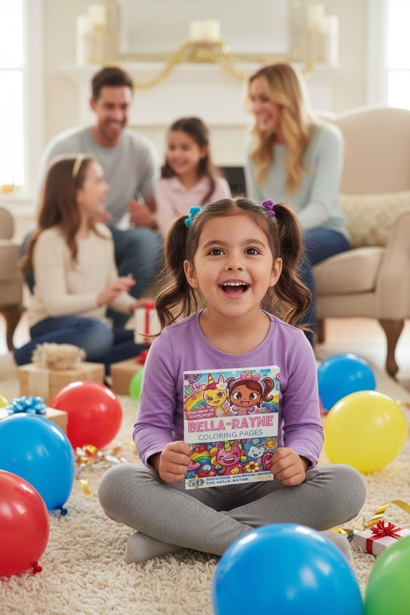 Bella-Rayne coloring book in use