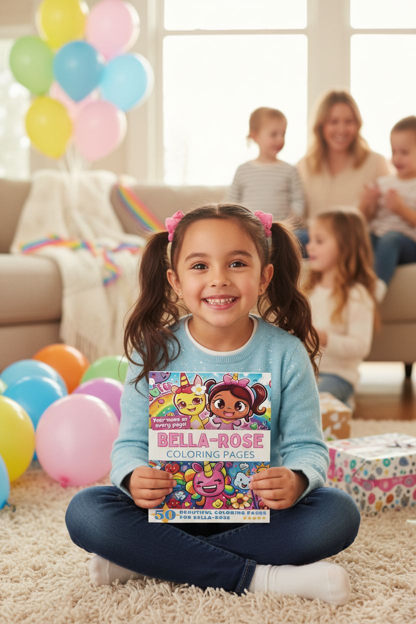 Bella-Rose coloring book in use