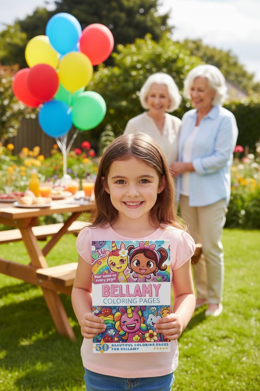 Bellamy coloring book in use