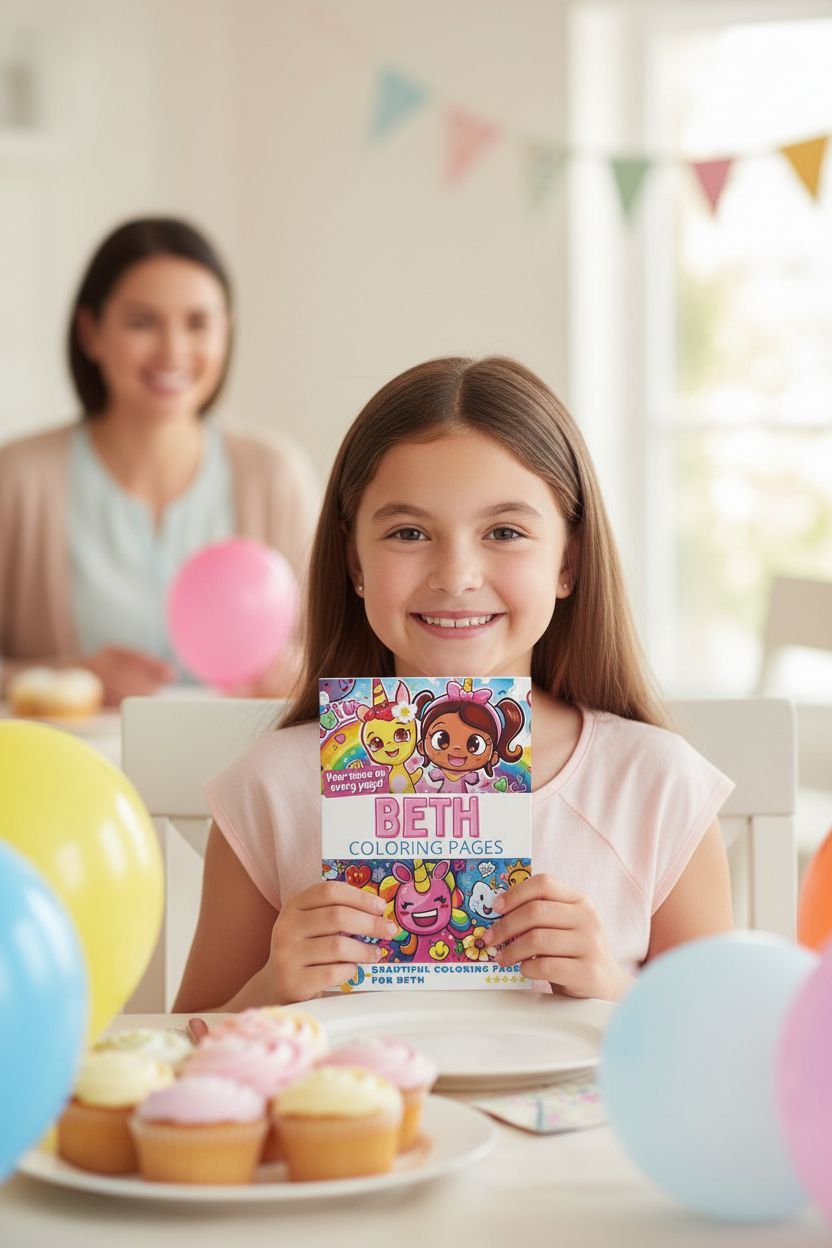 Beth coloring book in use