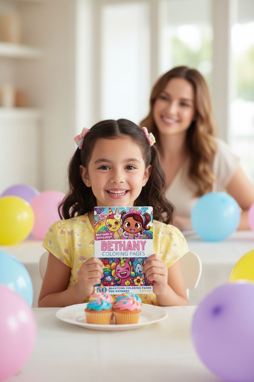 Bethany coloring book in use