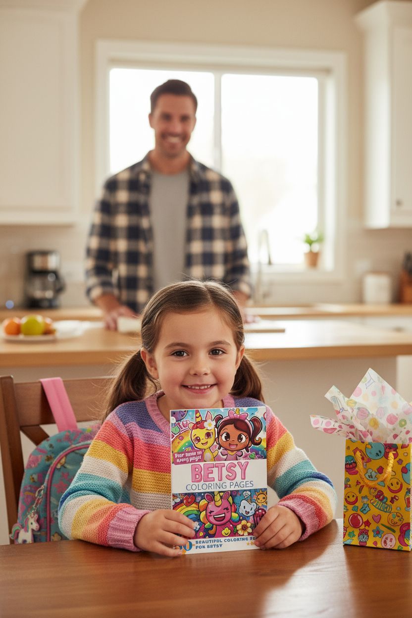 Betsy coloring book in use