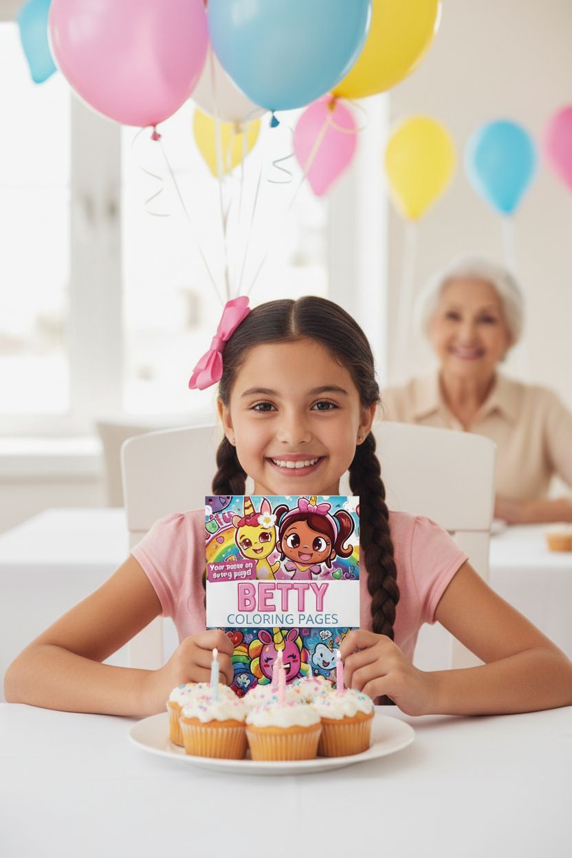 Betty coloring book in use