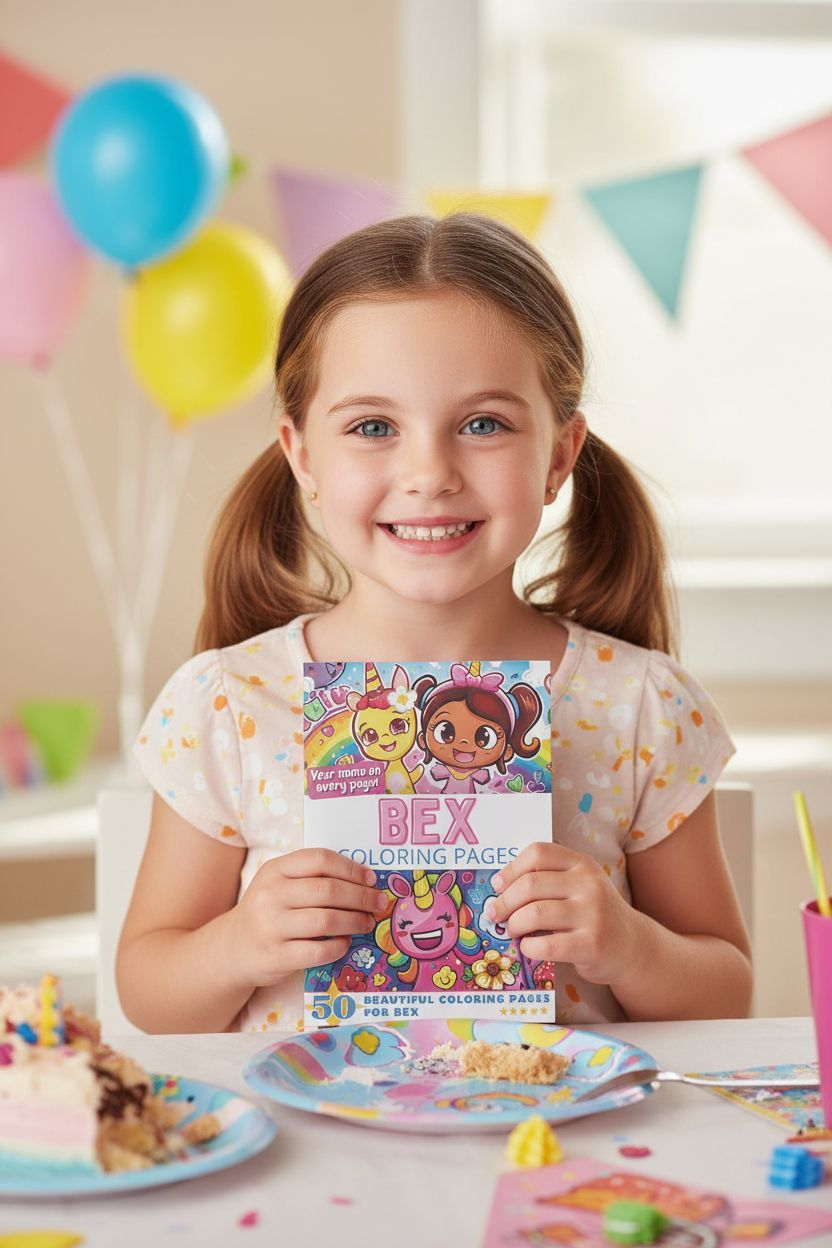 Bex coloring book in use