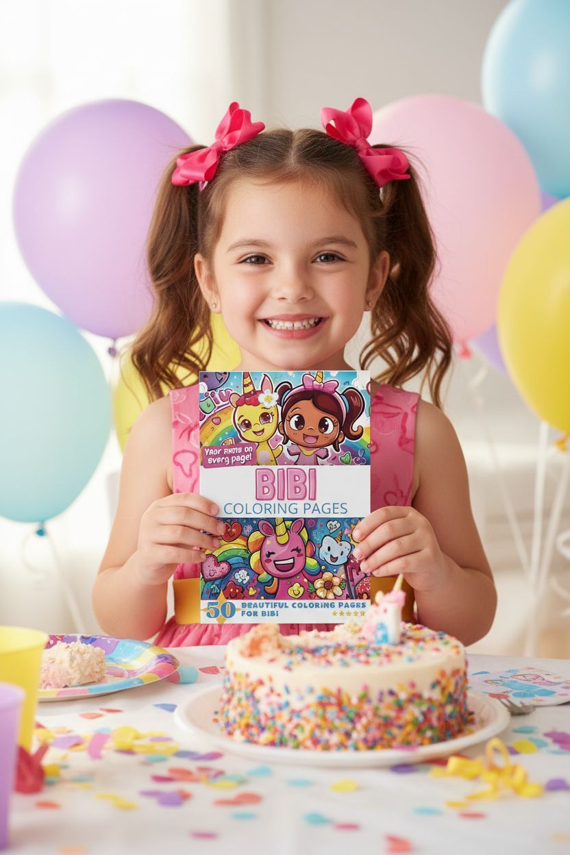 Bibi coloring book in use