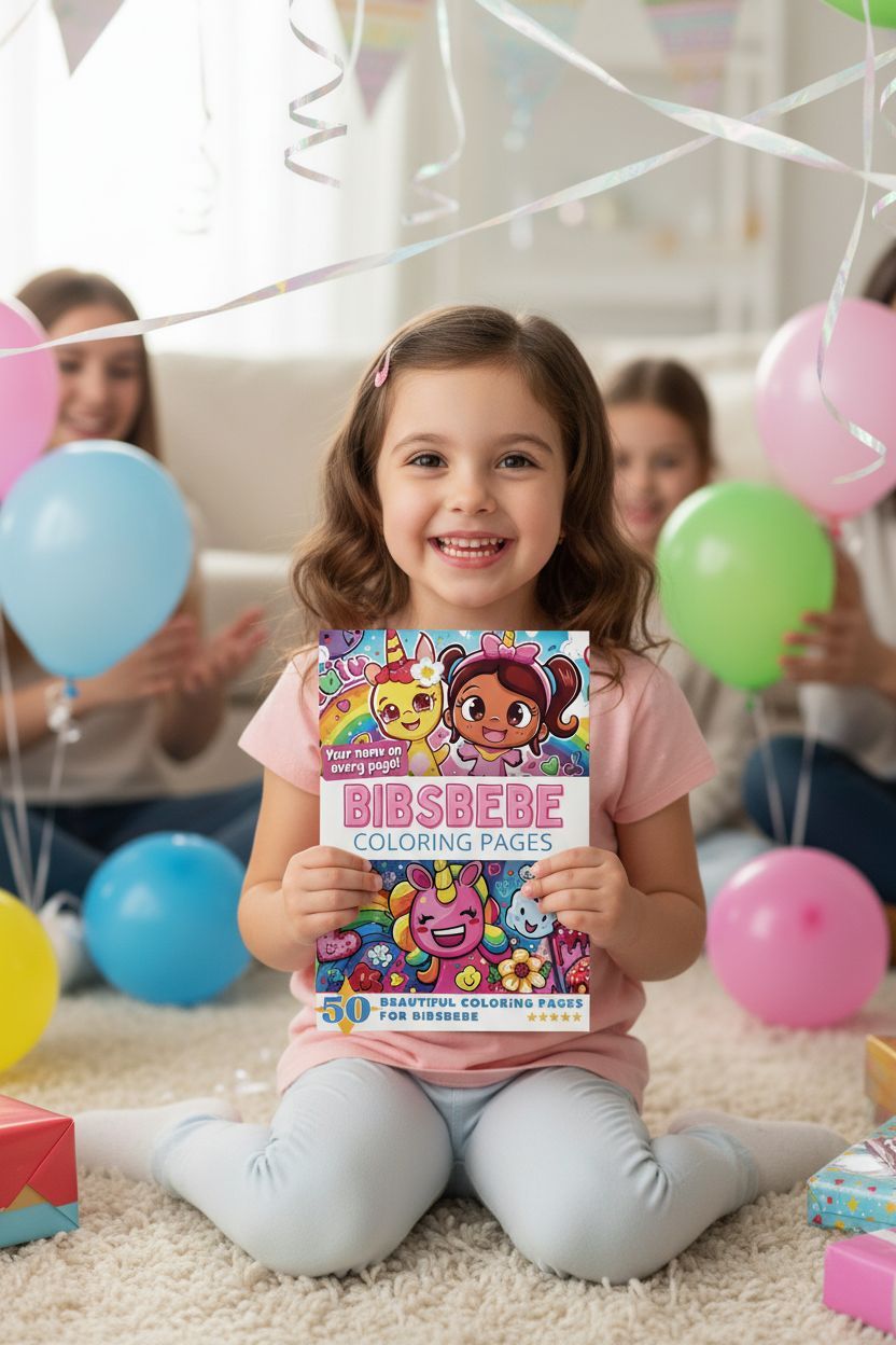 Bibsbebe coloring book in use