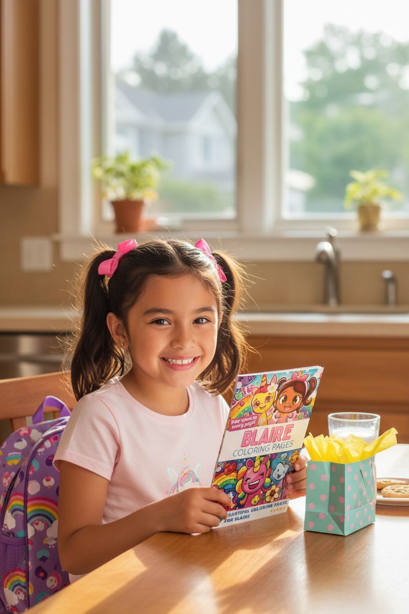 Blaire coloring book in use