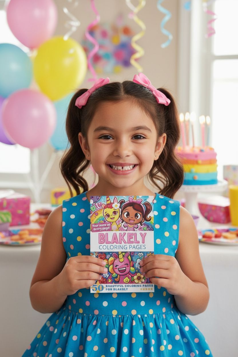 Blakely coloring book in use