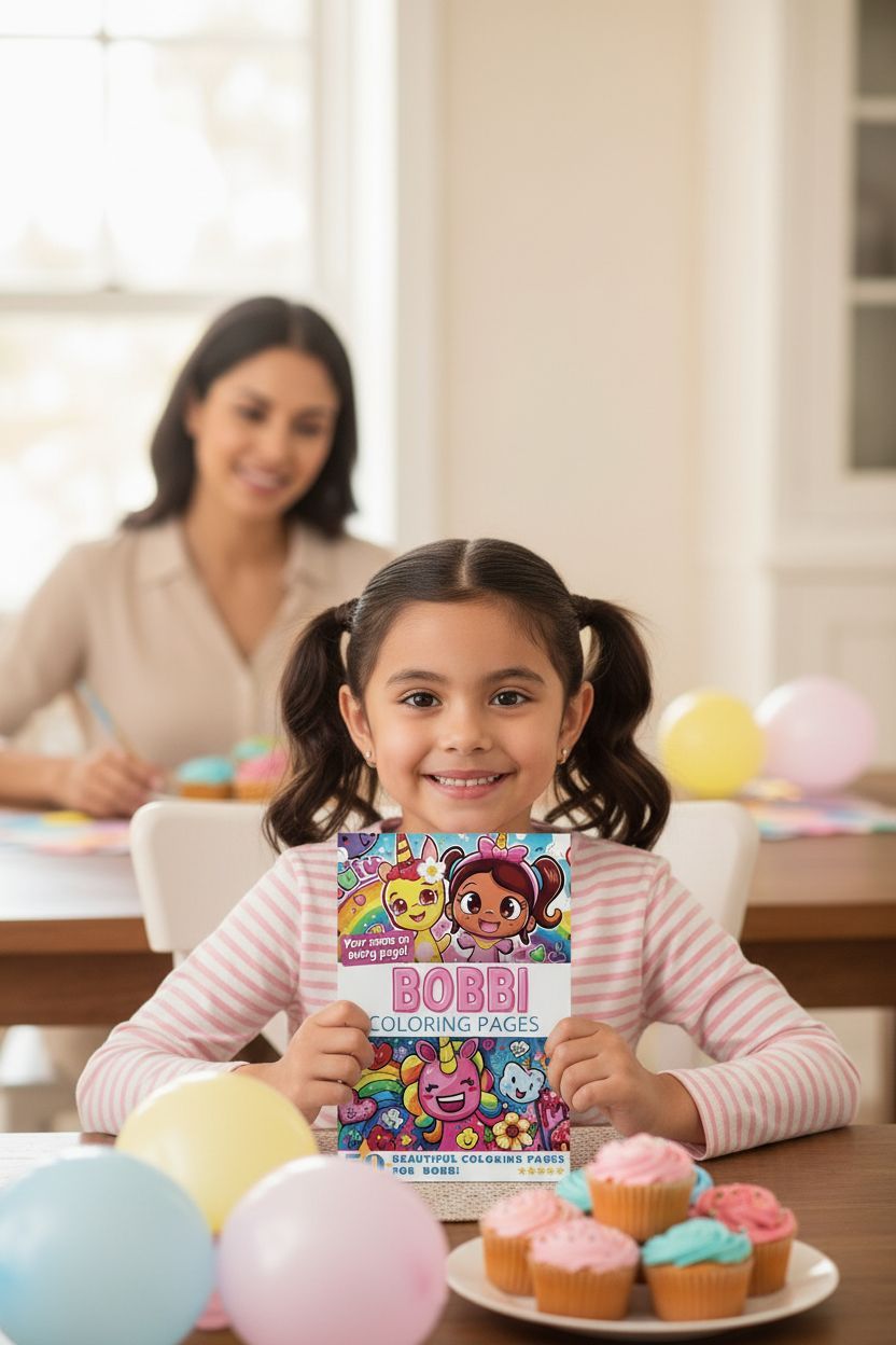 Bobbi coloring book in use