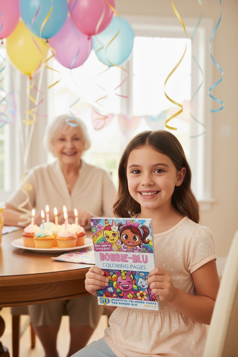 Bobbie-Blu coloring book in use