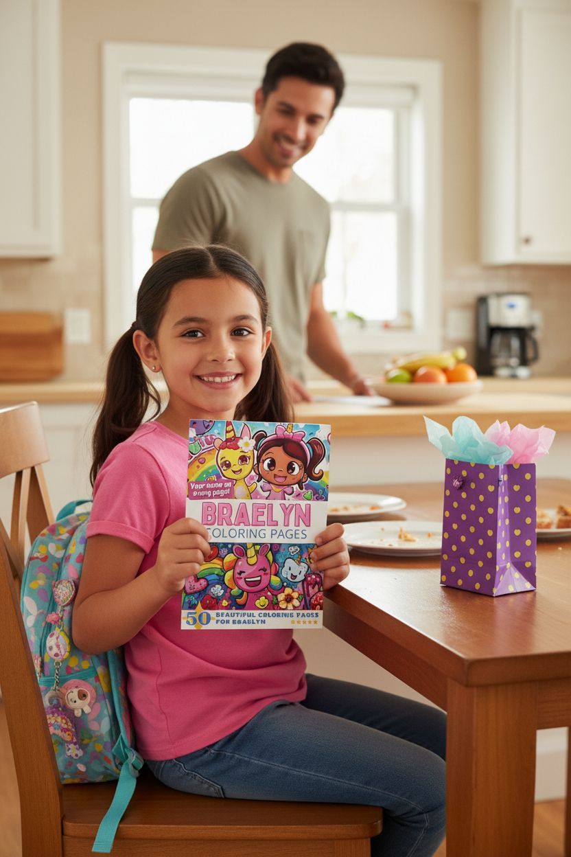 Braelyn coloring book in use