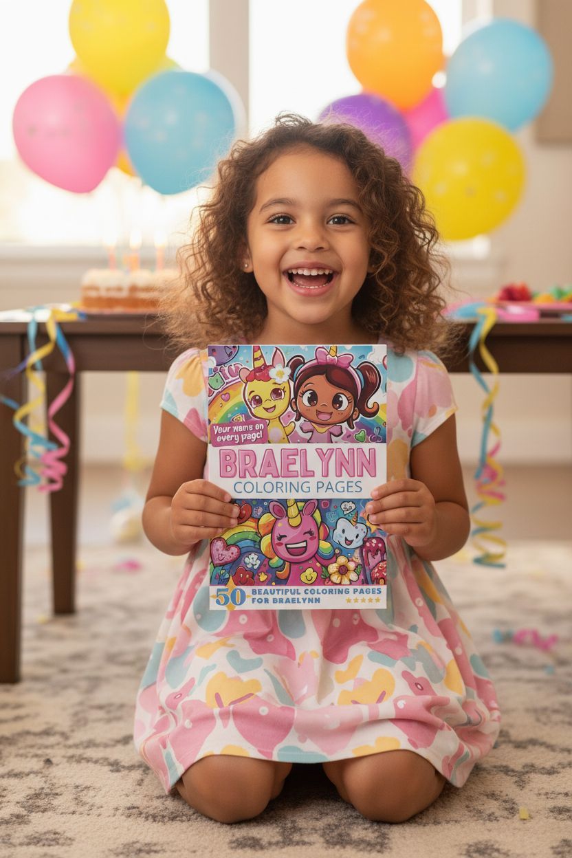 Braelynn coloring book in use