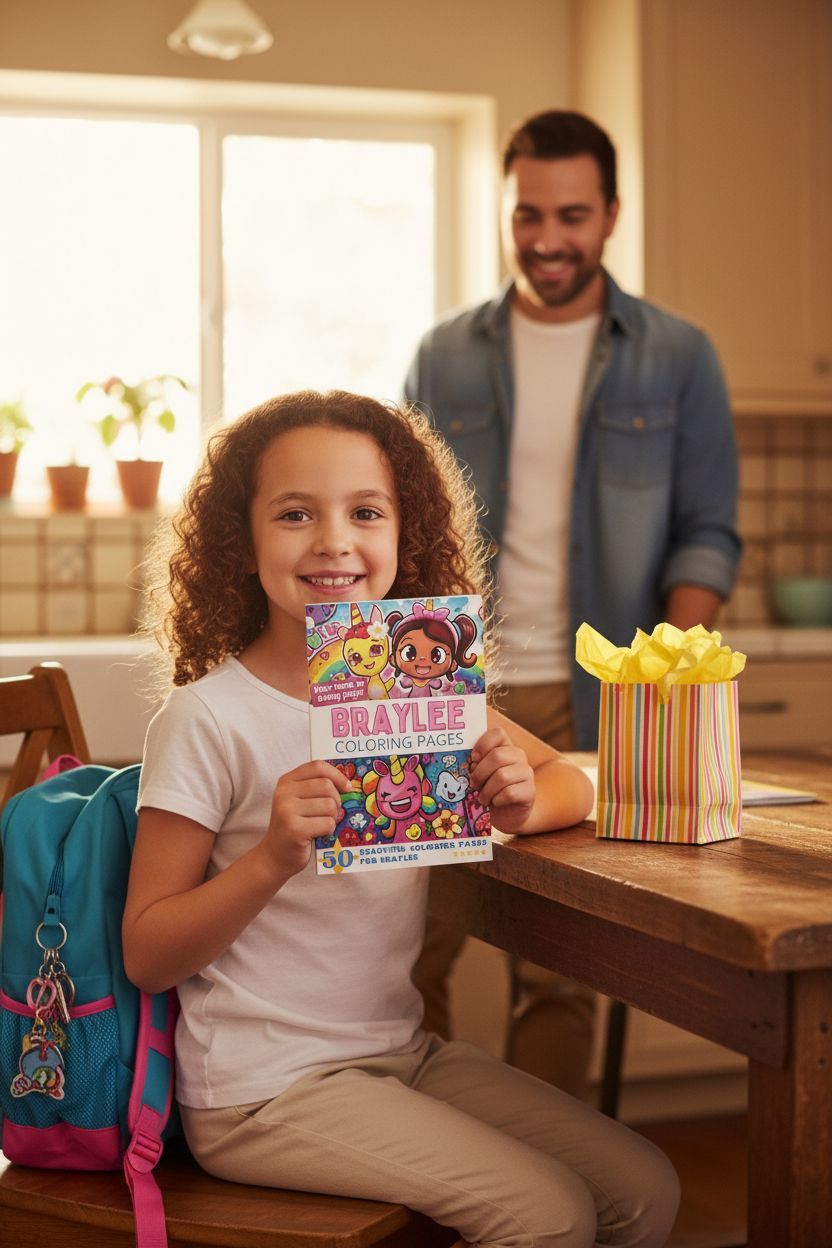 Braylee coloring book in use