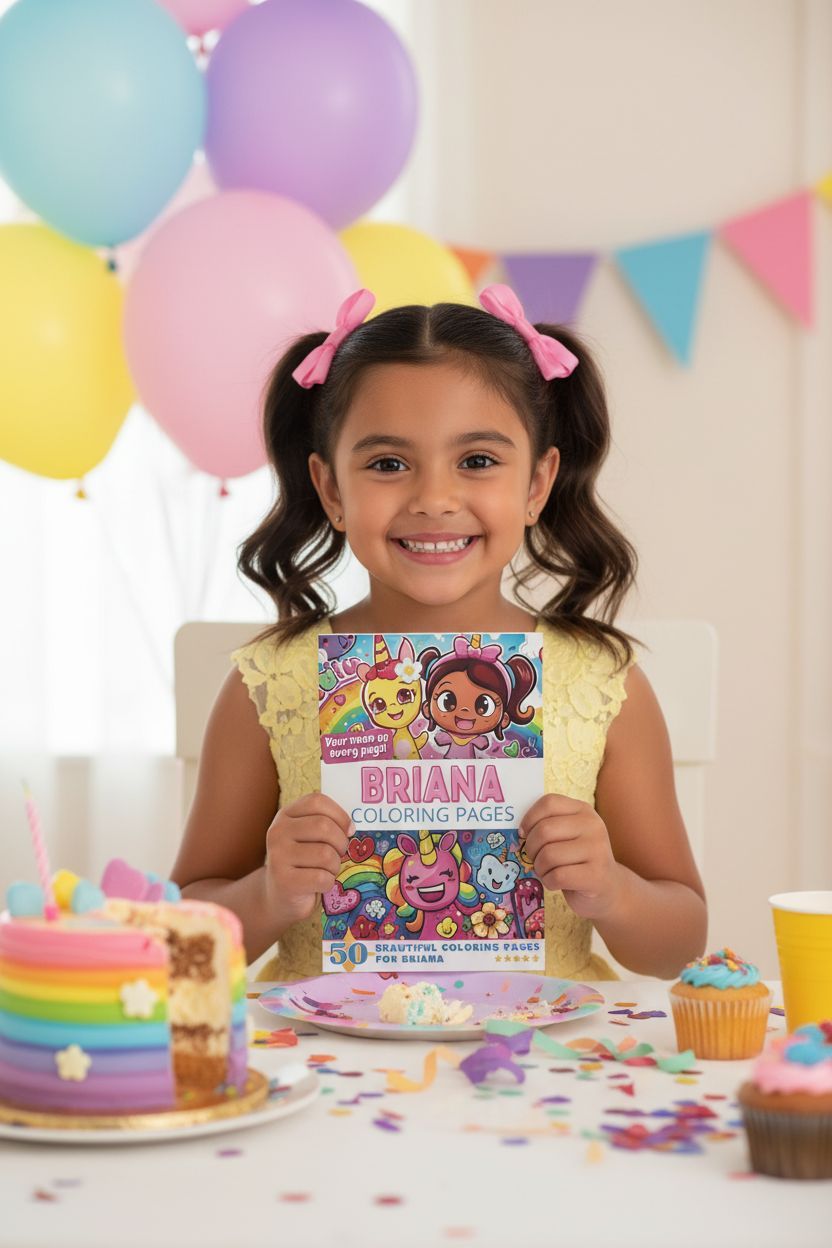 Briana coloring book in use