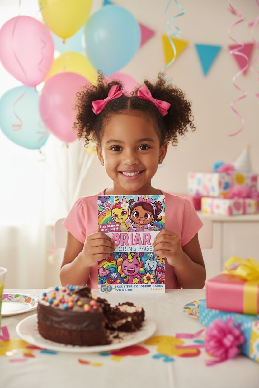 Briar coloring book in use