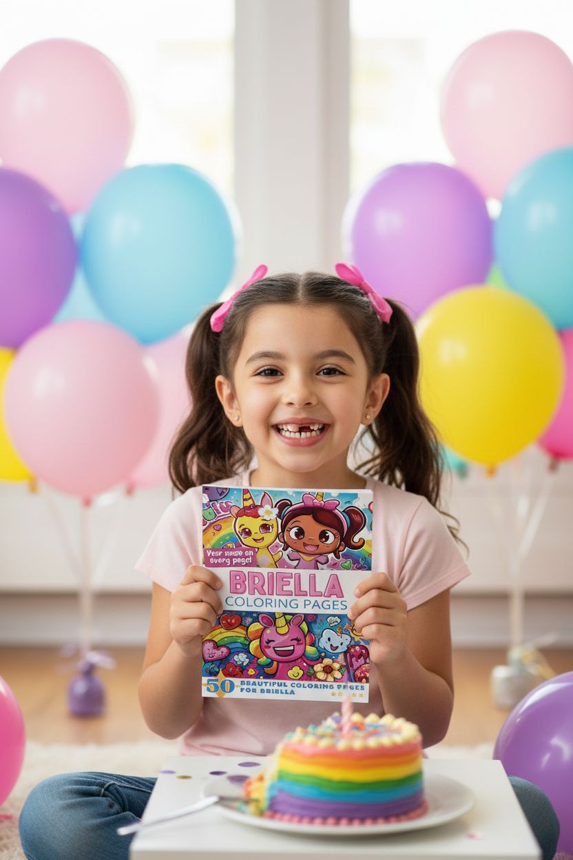 Briella coloring book in use