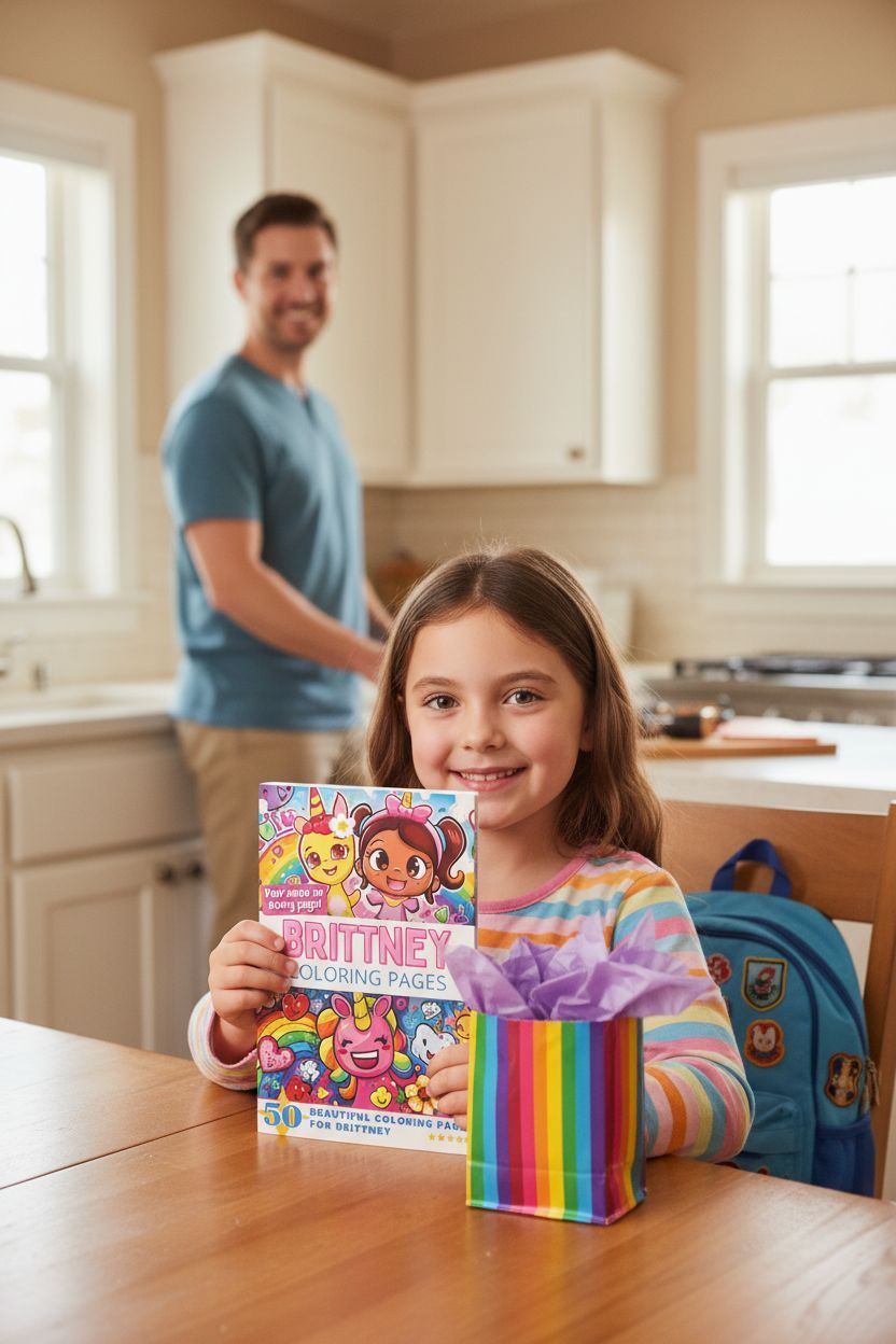 Brittney coloring book in use