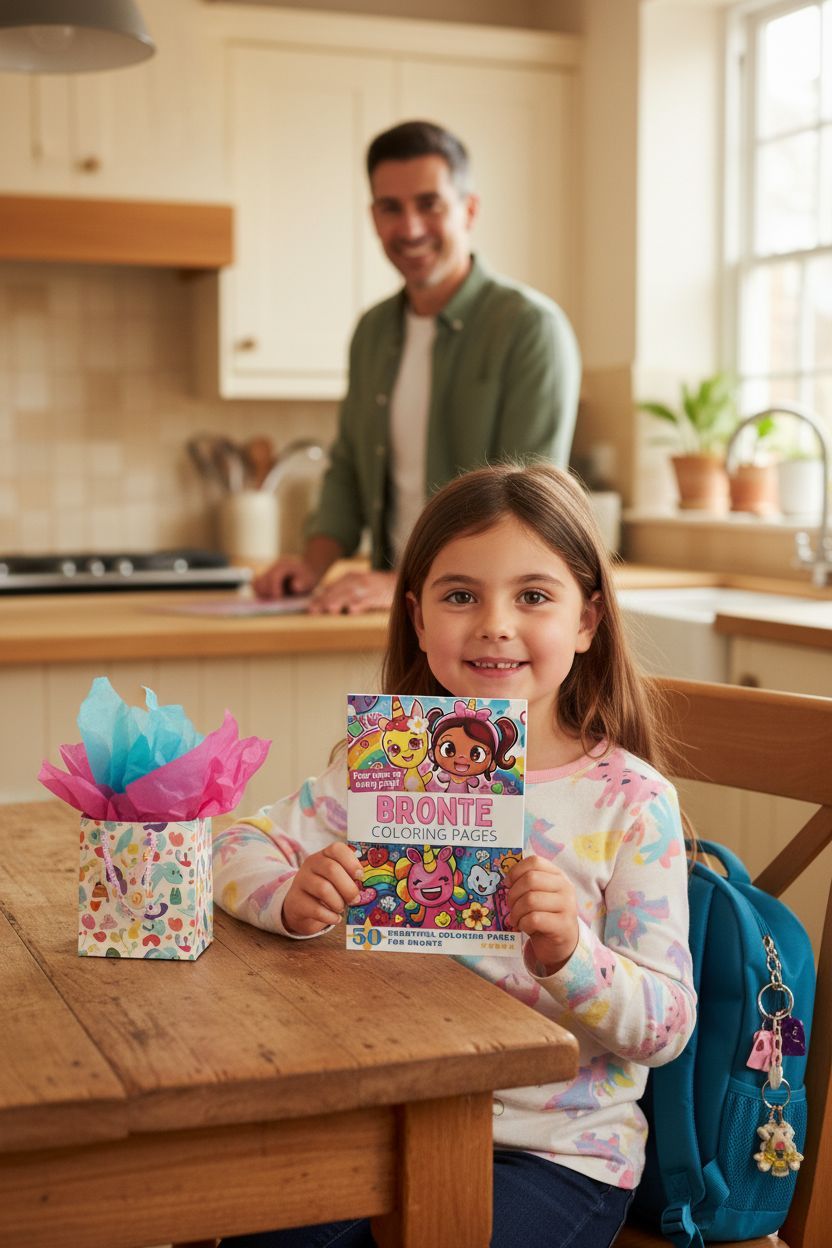 Bronte coloring book in use