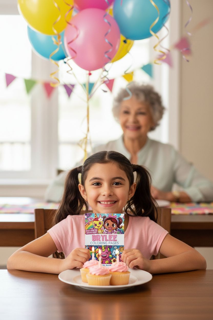 Brylee coloring book in use