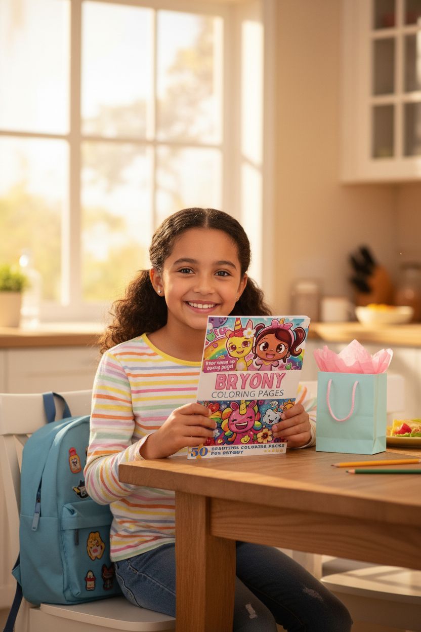 Bryony coloring book in use