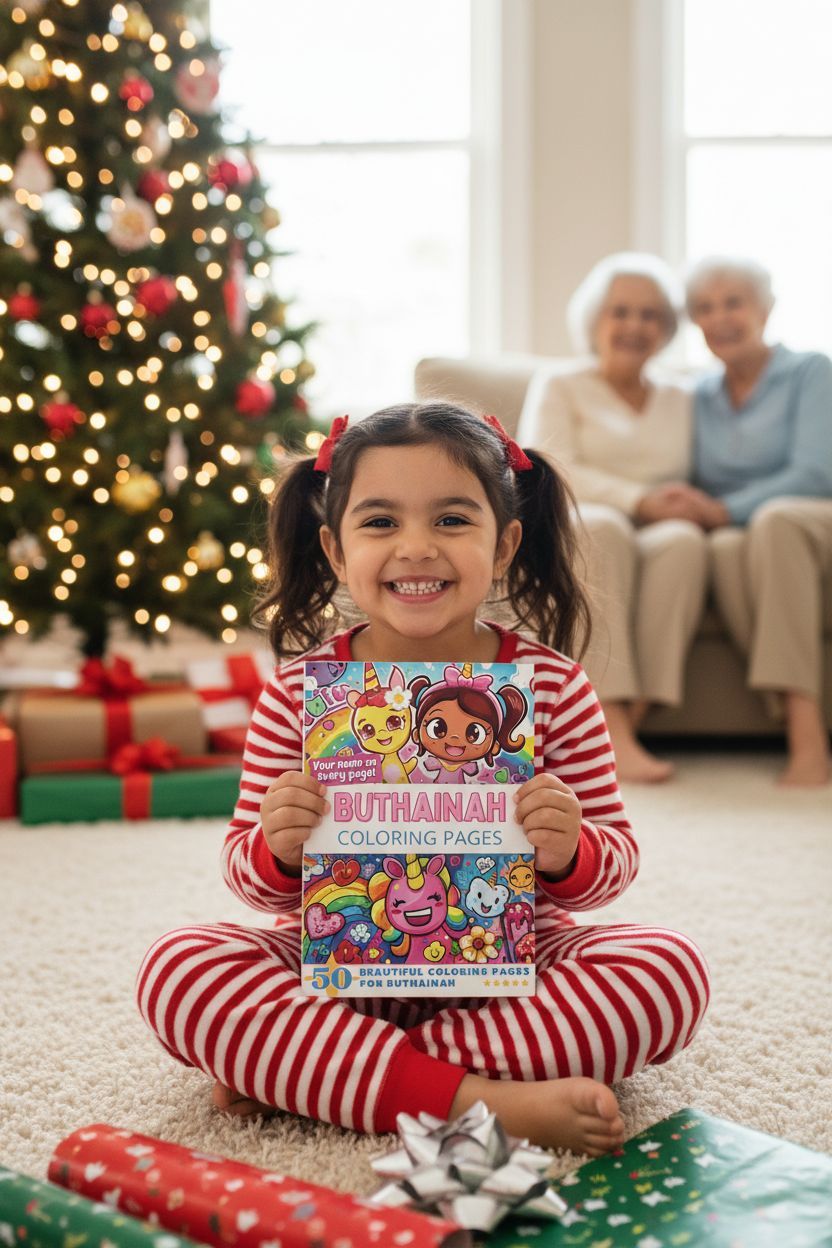Buthainah Christmas coloring pages gift