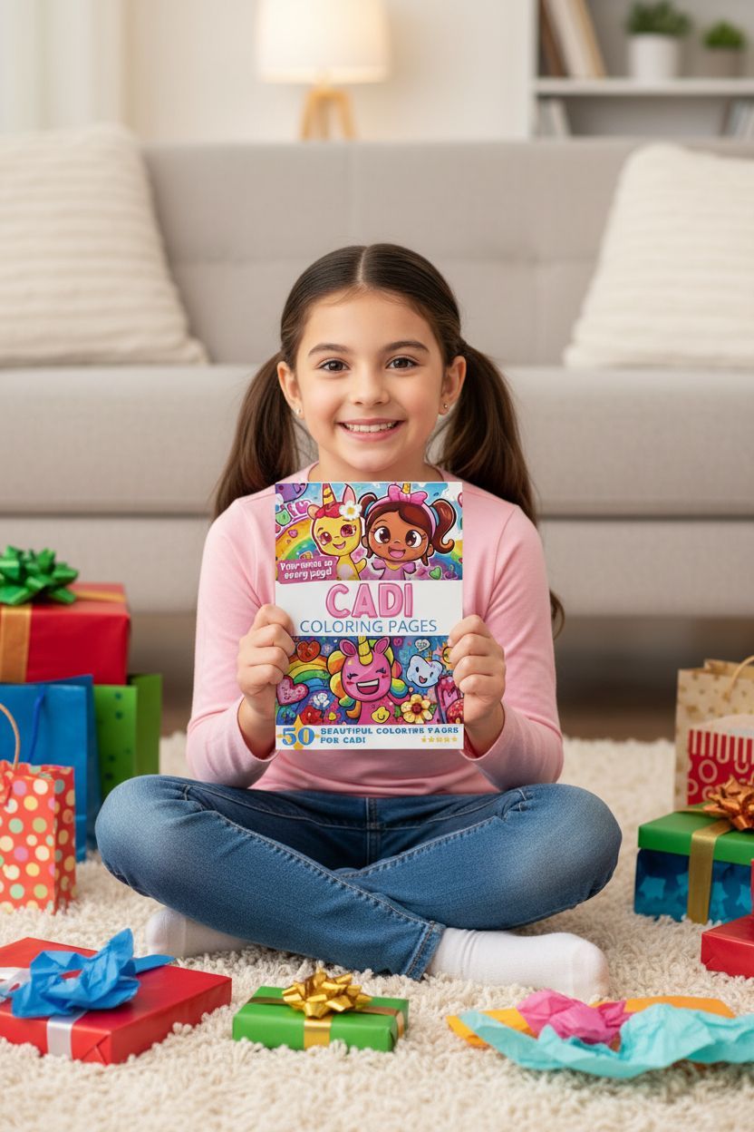 Cadi coloring book in use