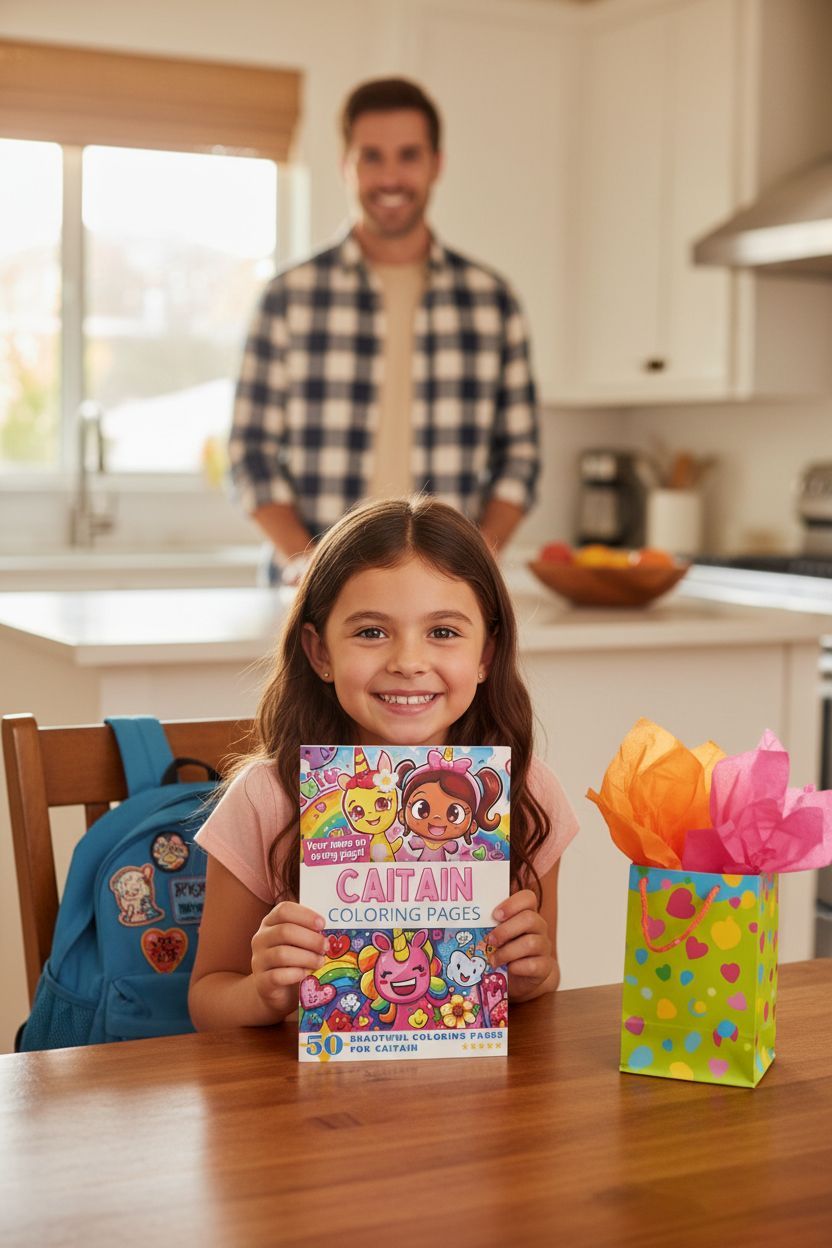 Caitain coloring book in use