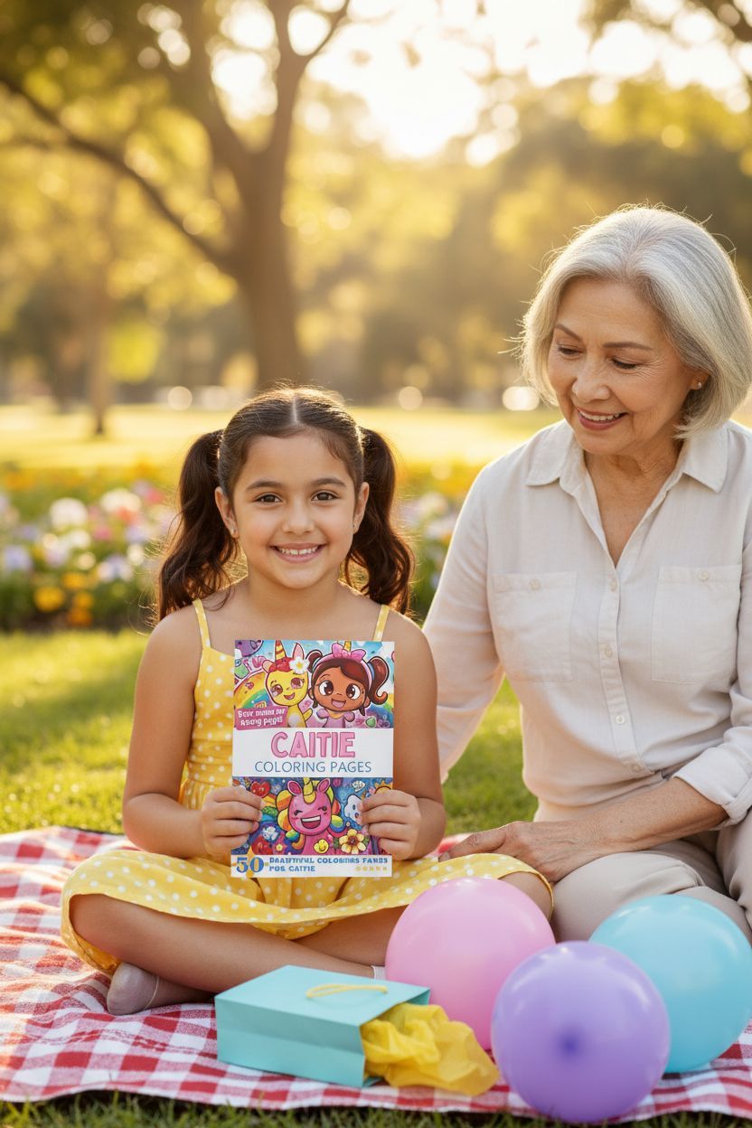 Caitie coloring book in use