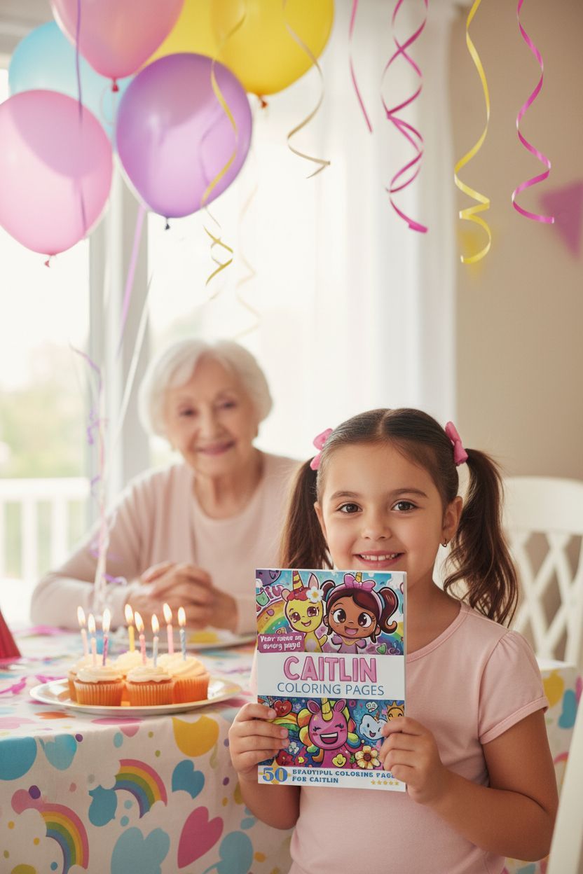 Caitlin coloring book in use