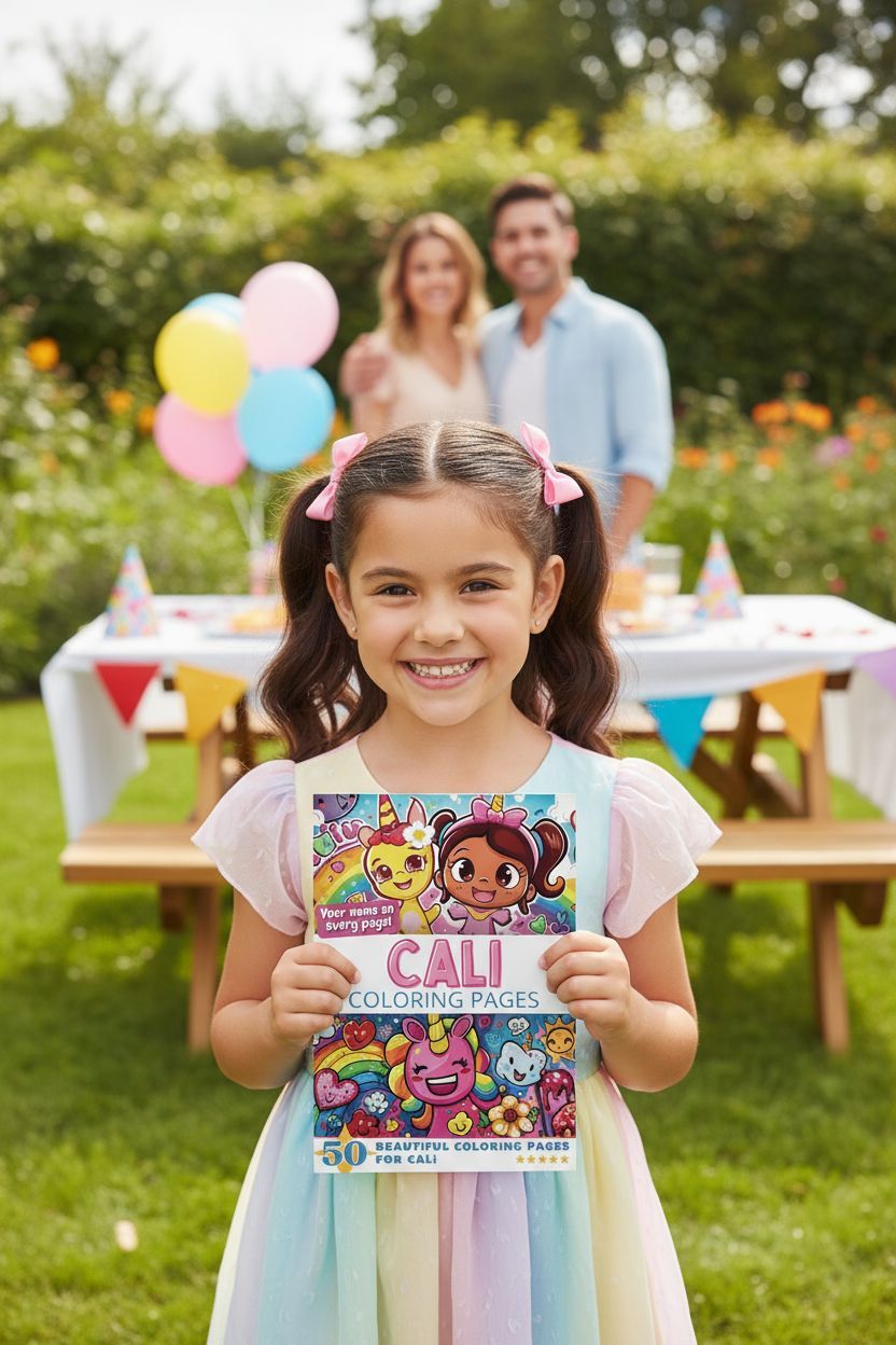 Cali coloring book in use