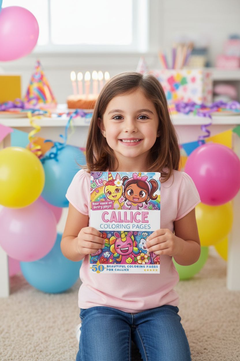 Callice coloring book in use