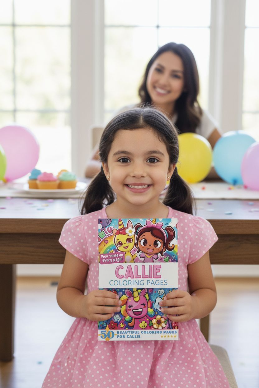 Callie coloring book in use